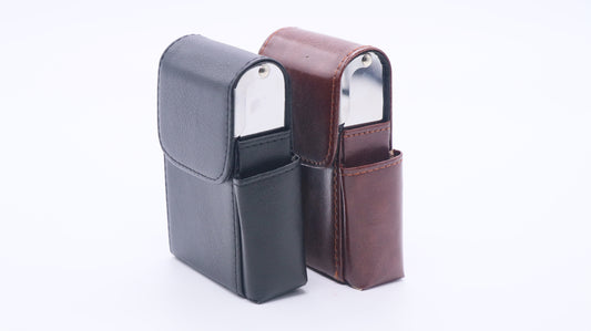 Cigarette Storage Leather Case with  Lighter Holder