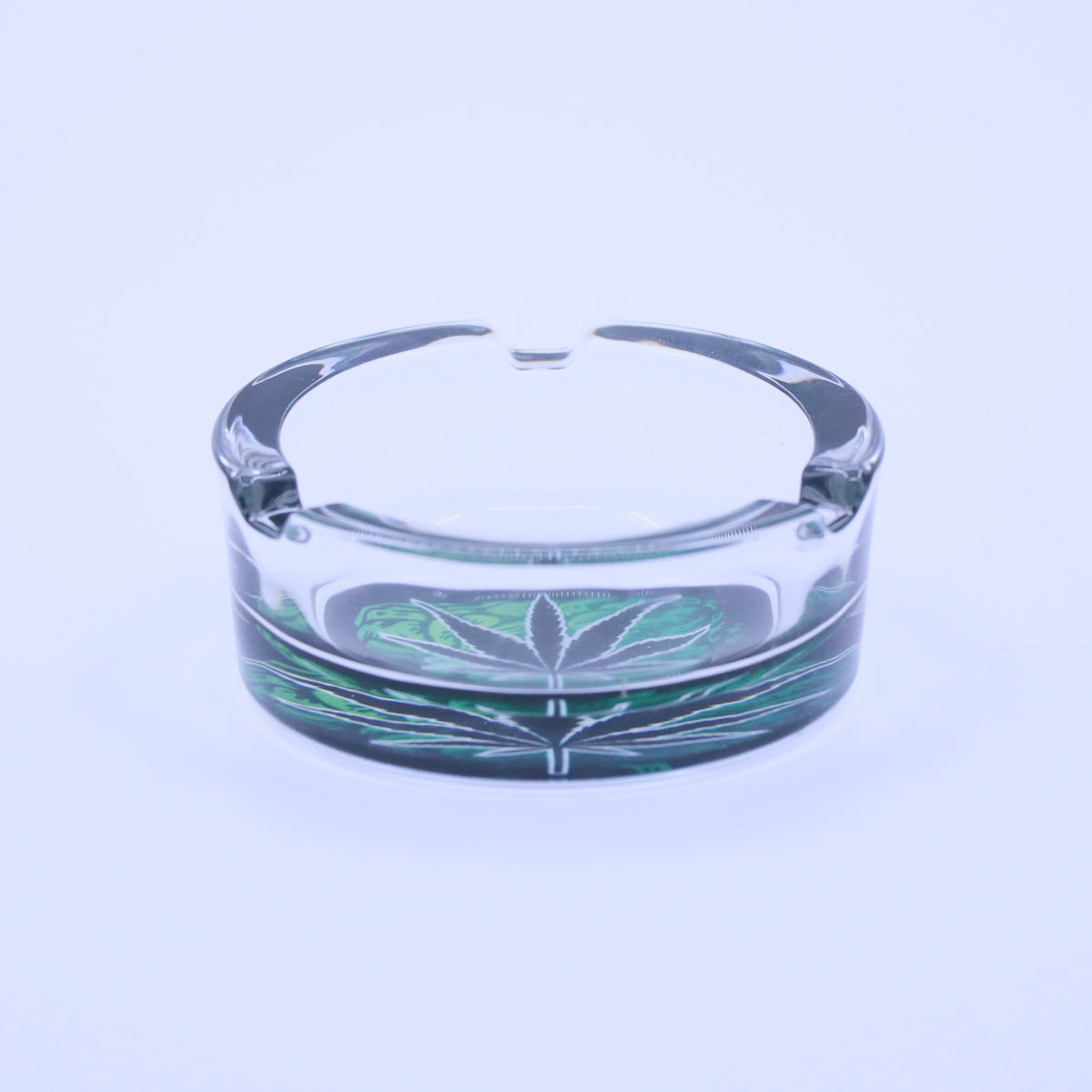 Leaf Round Glass Ashtray