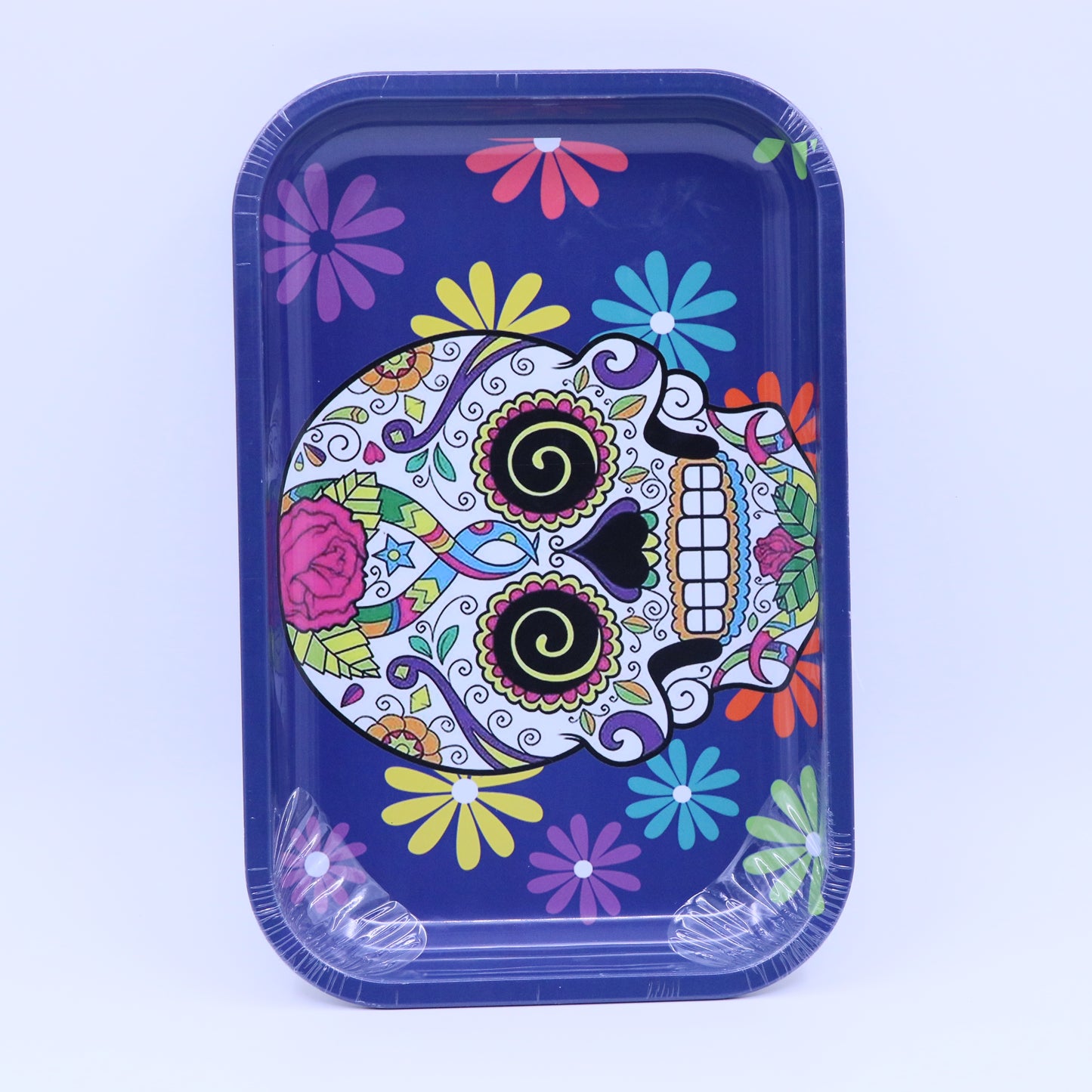 Bckwoods S.Skull Metallic Rolling Tray - Large