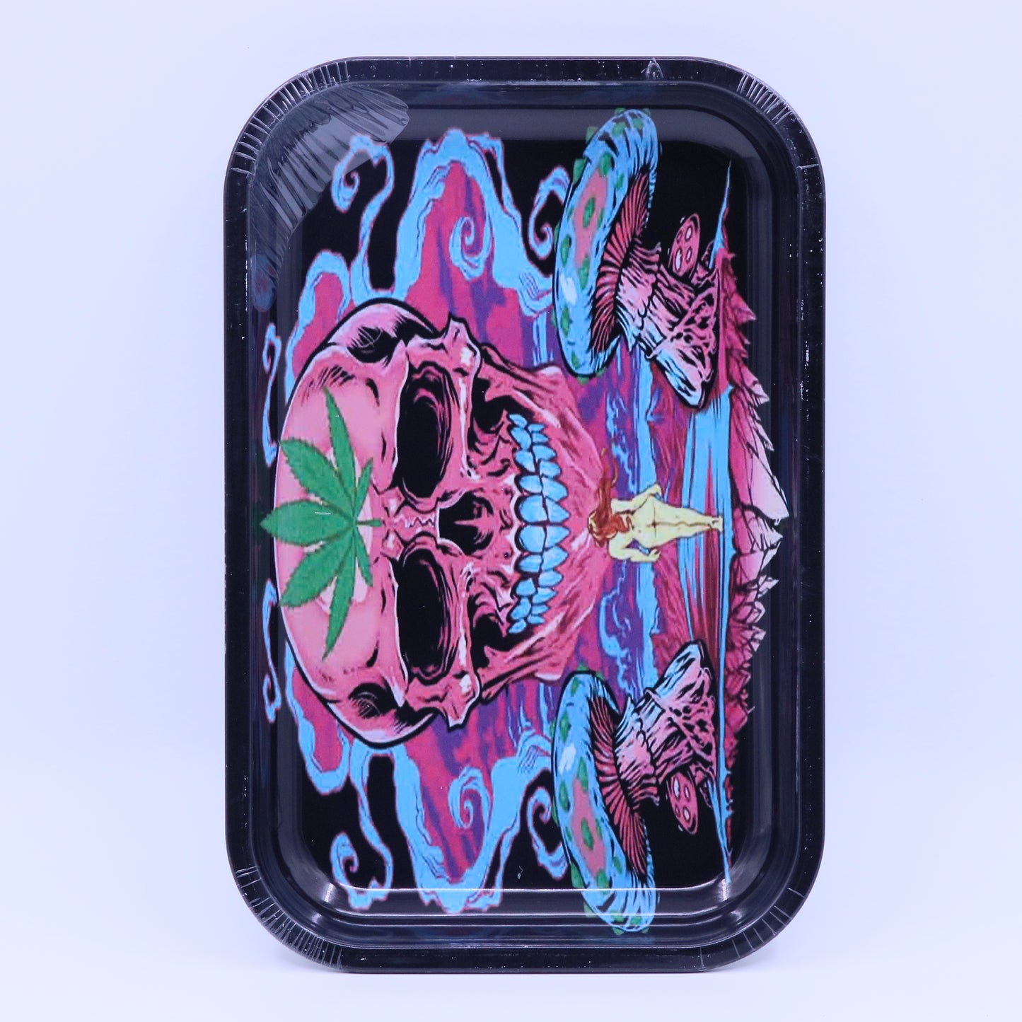 Bckwoods Skully Metallic Rolling Tray - Large