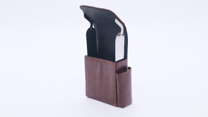 Cigarette Storage Leather Case with  Lighter Holder
