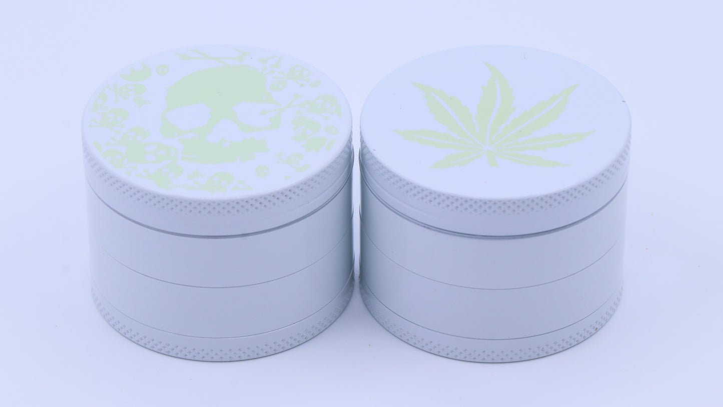 4-Piece Herb Grinder - 50mm Medium White glow