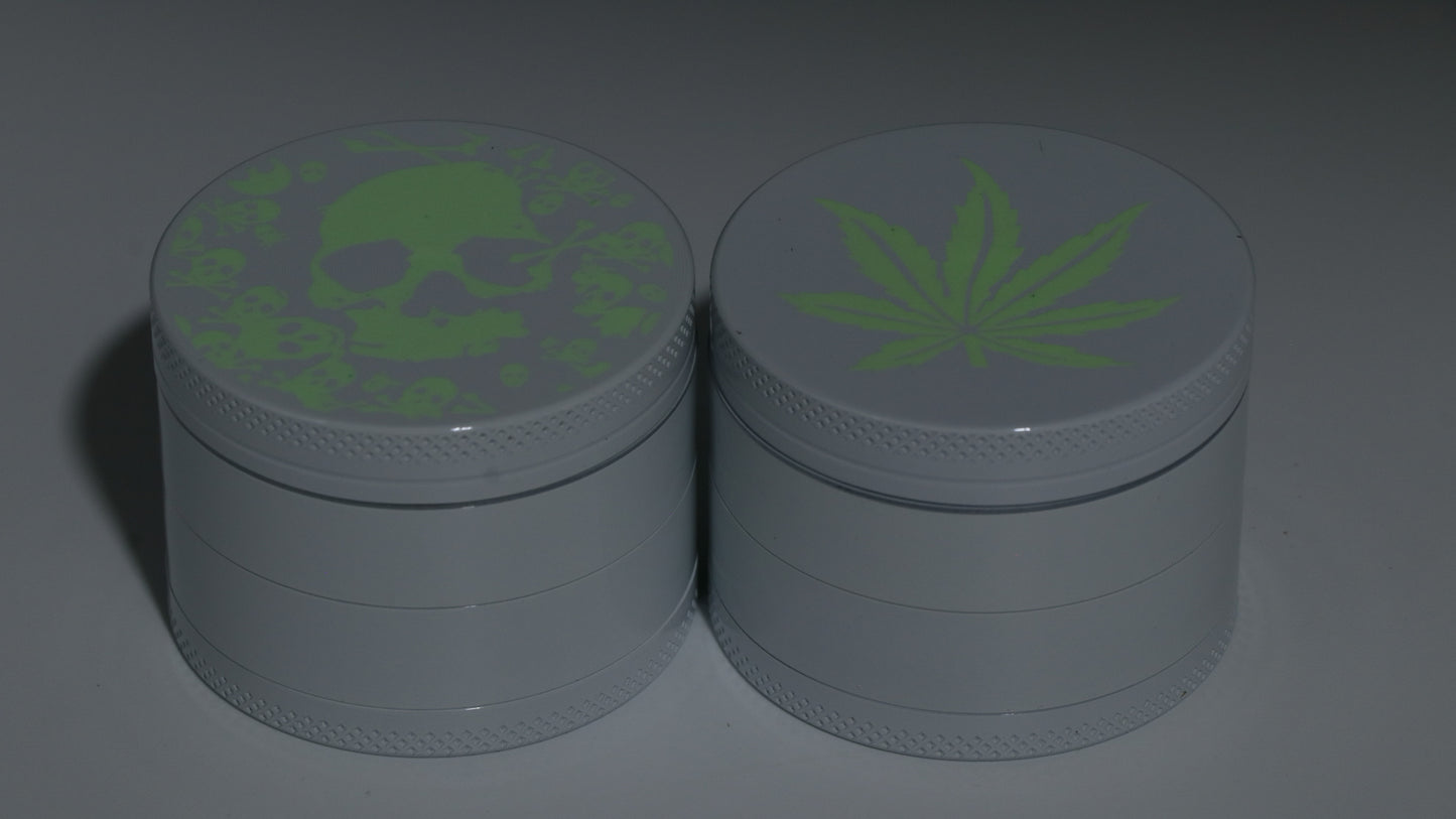 4-Piece Herb Grinder - 50mm Medium White glow