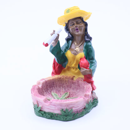 Rasta Lady Resin Ashtray
