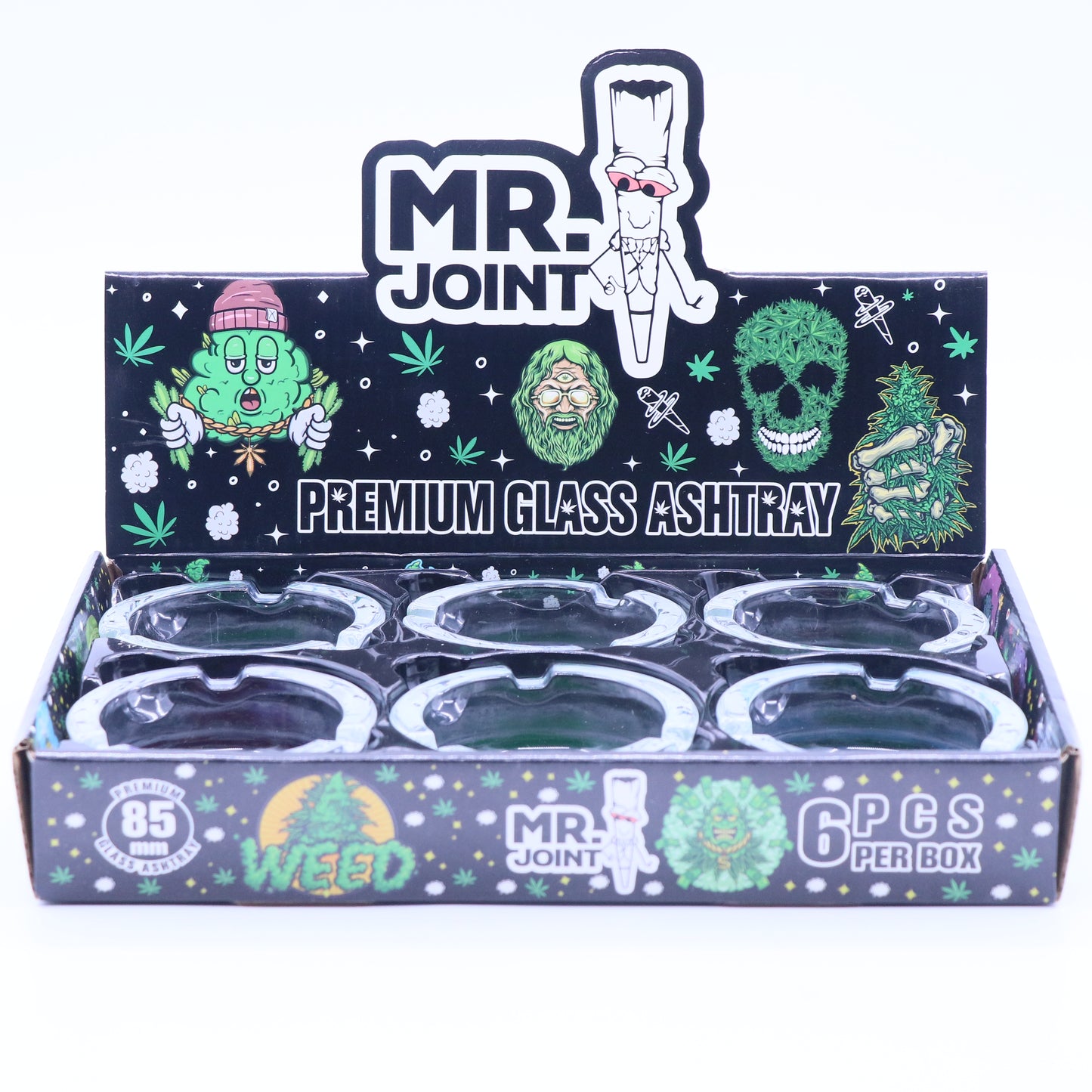 Mr. Joint Round Glass Ashtray