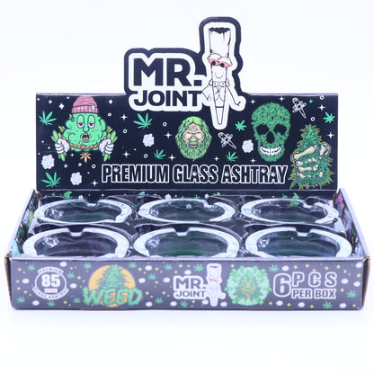 Mr. Joint Round Glass Ashtray