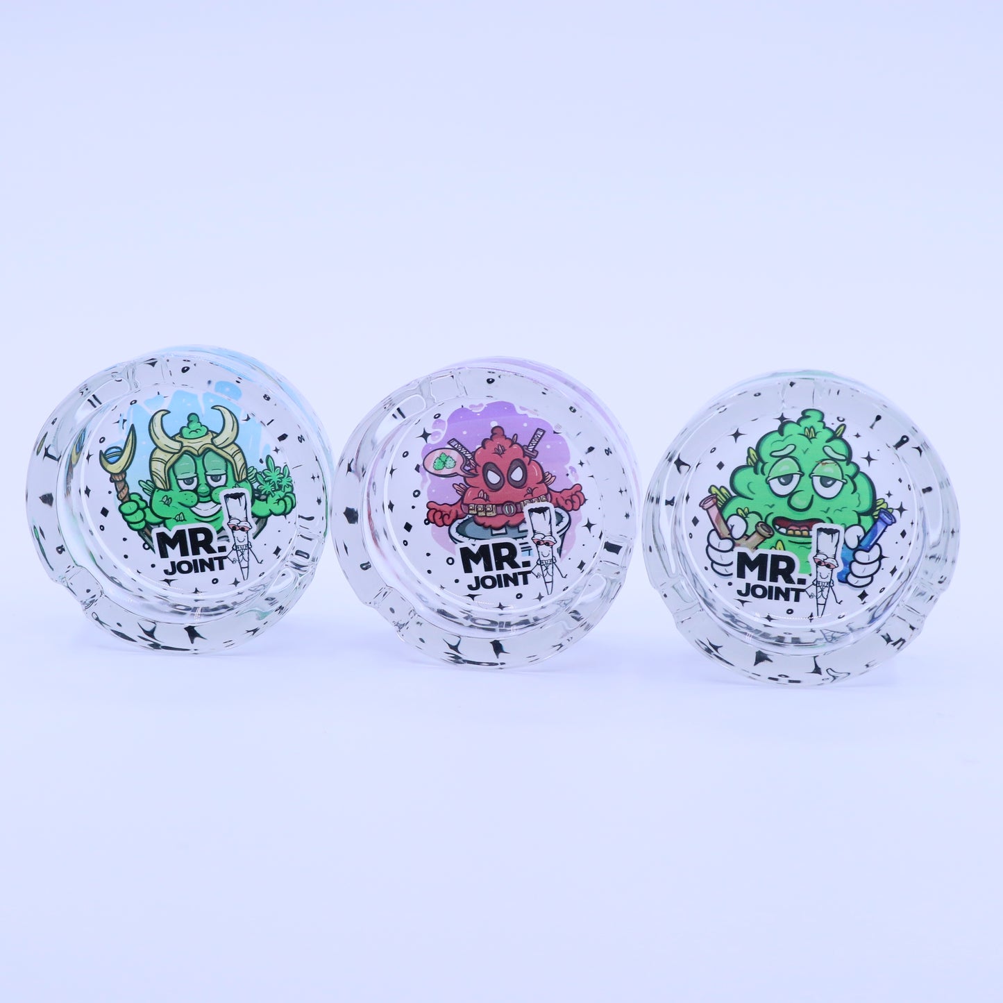 Mr. Joint Round Glass Ashtray