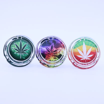 Leaf Round Glass Ashtray