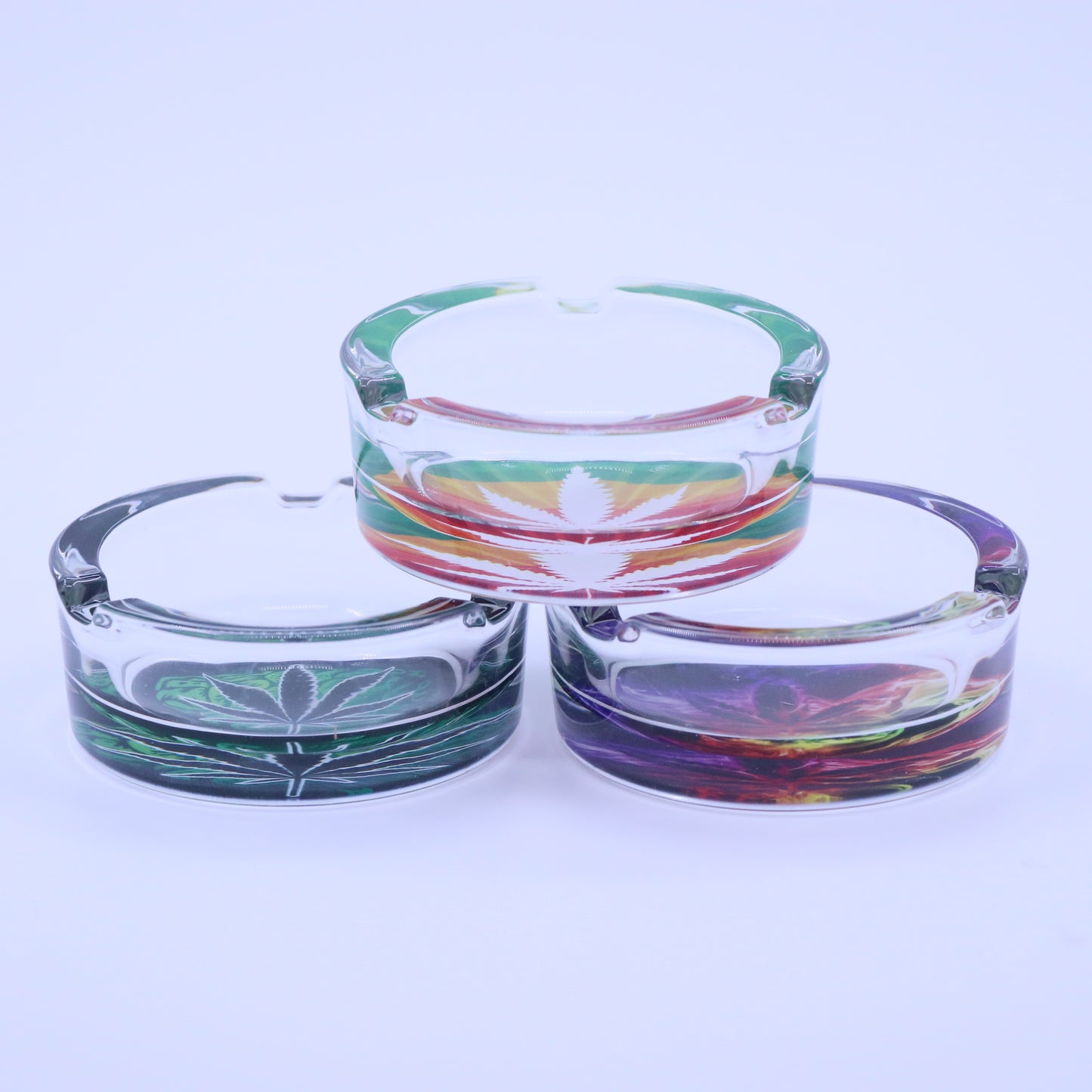 Leaf Round Glass Ashtray