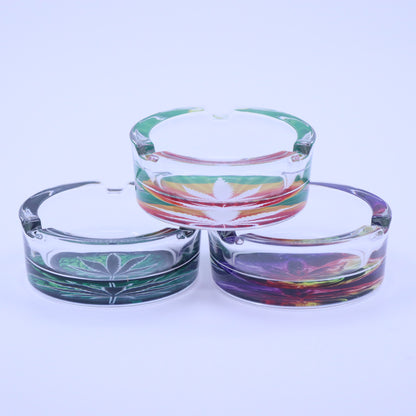 Leaf Round Glass Ashtray
