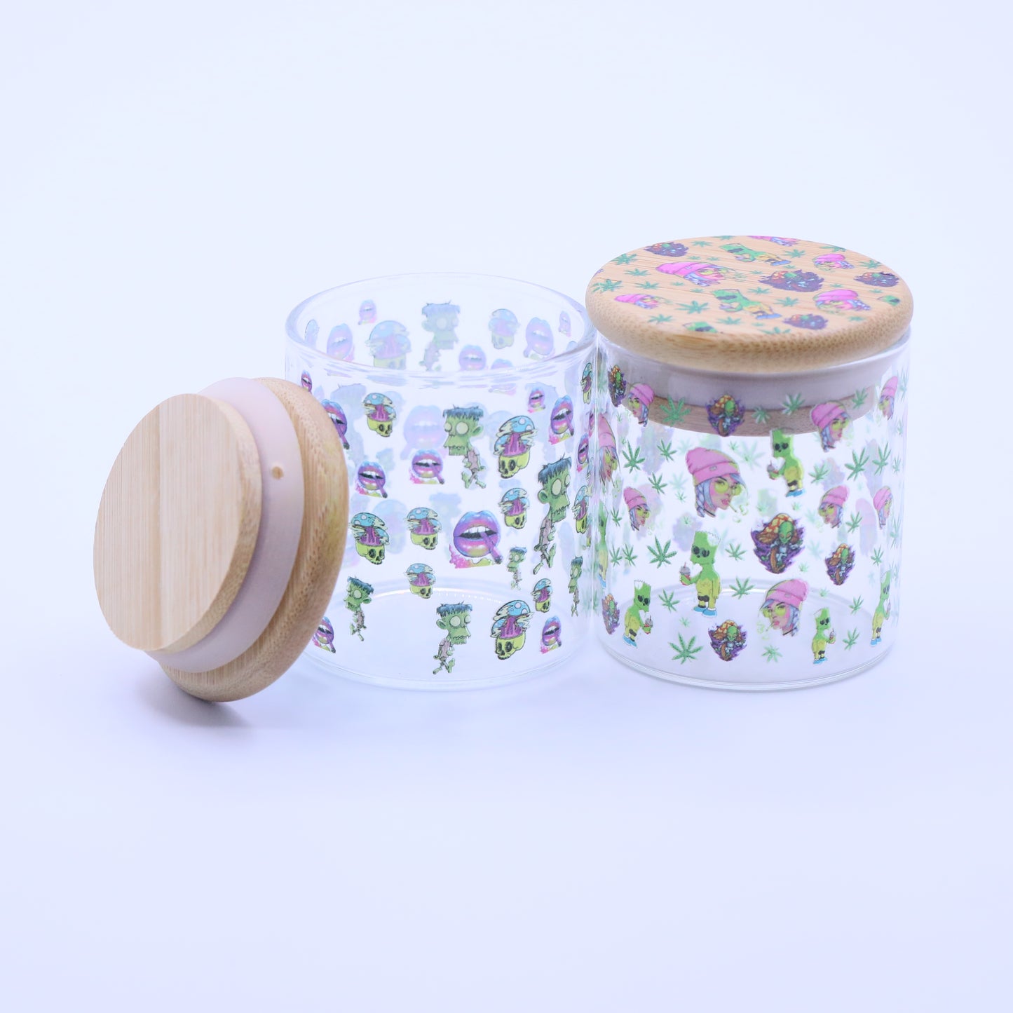 Funky Bamboo & Glass Stash Jar