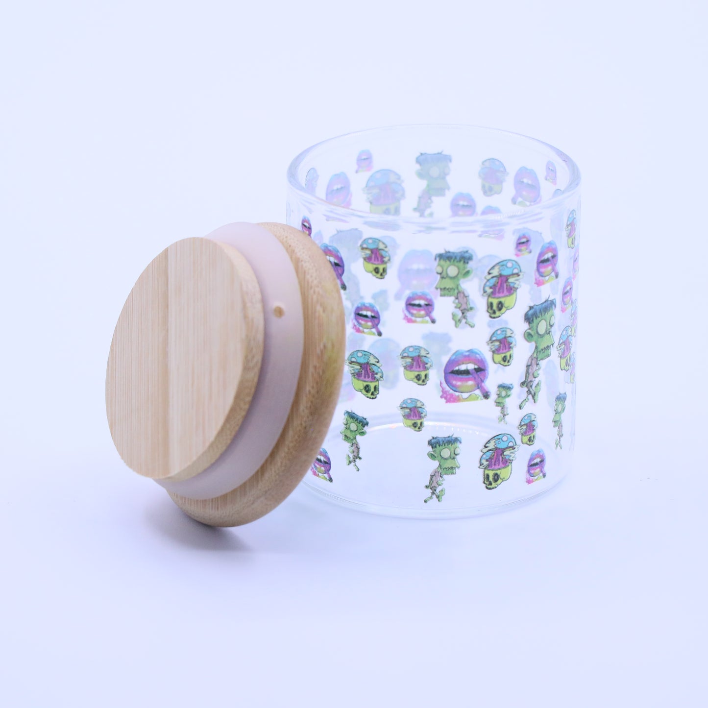 Funky Bamboo & Glass Stash Jar