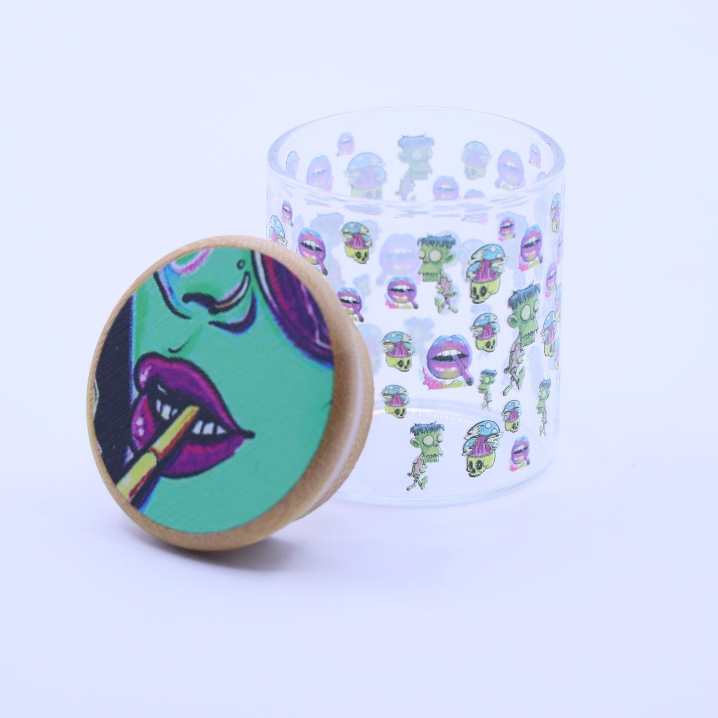 Funky Bamboo & Glass Stash Jar