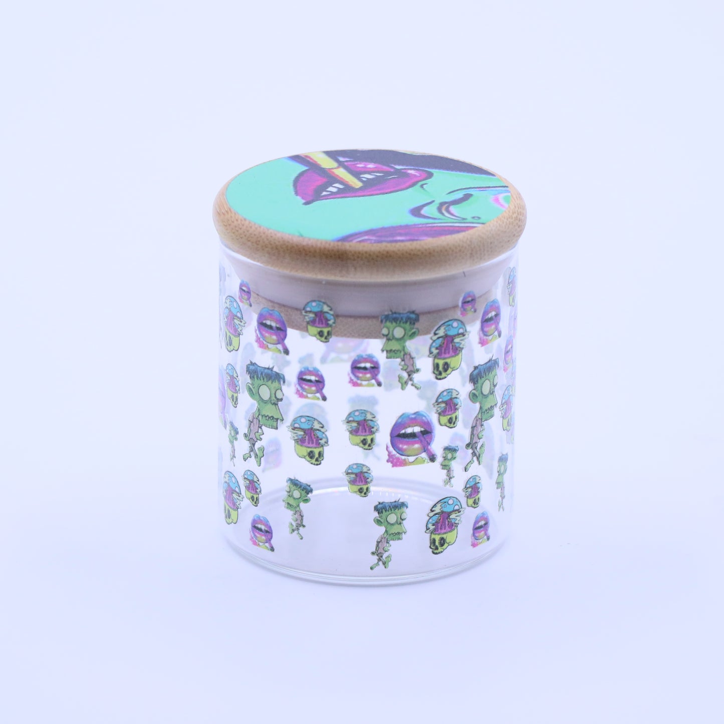 Funky Bamboo & Glass Stash Jar