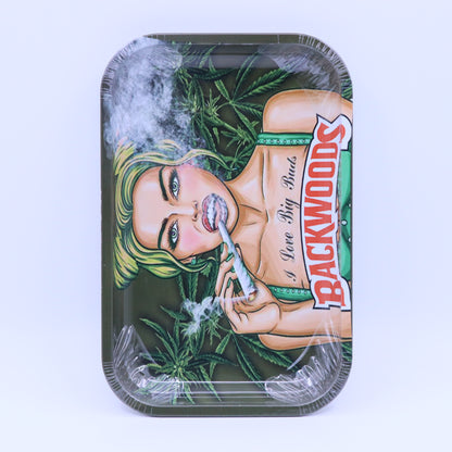 Bckwoods Chq Metallic Rolling Tray - Large