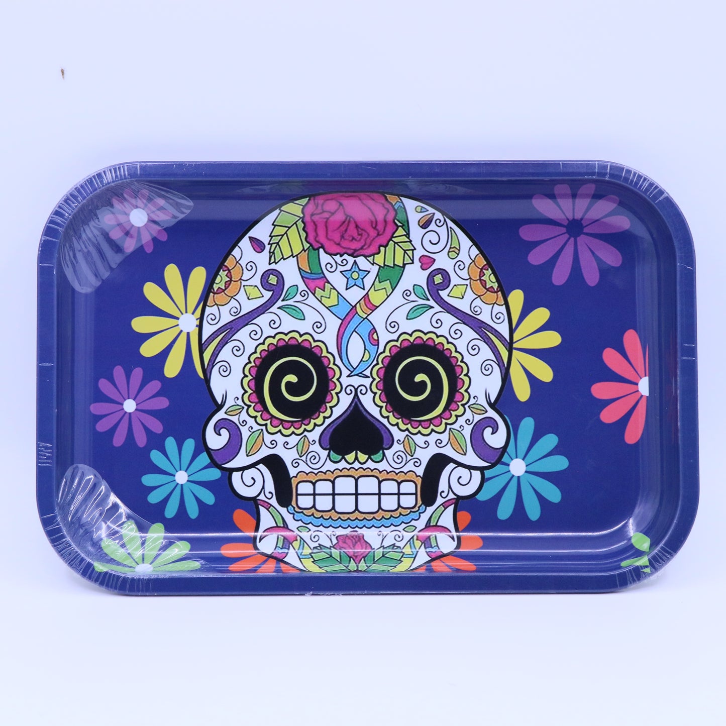Bckwoods S.Skull Metallic Rolling Tray - Large