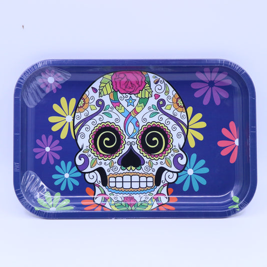 Bckwoods S.Skull Metallic Rolling Tray - Large