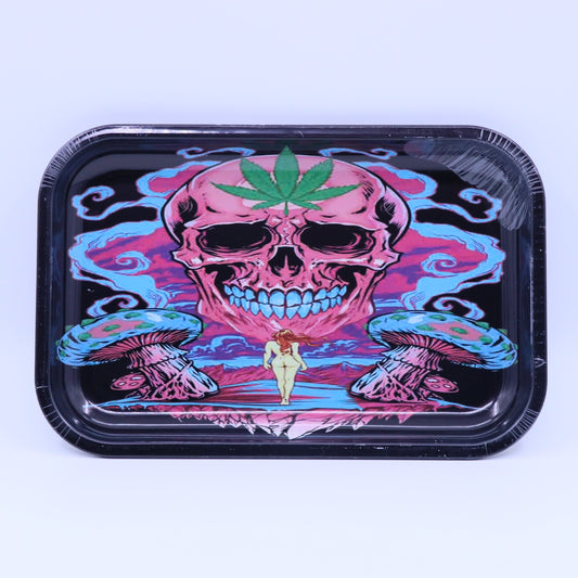 Bckwoods Skully Metallic Rolling Tray - Large