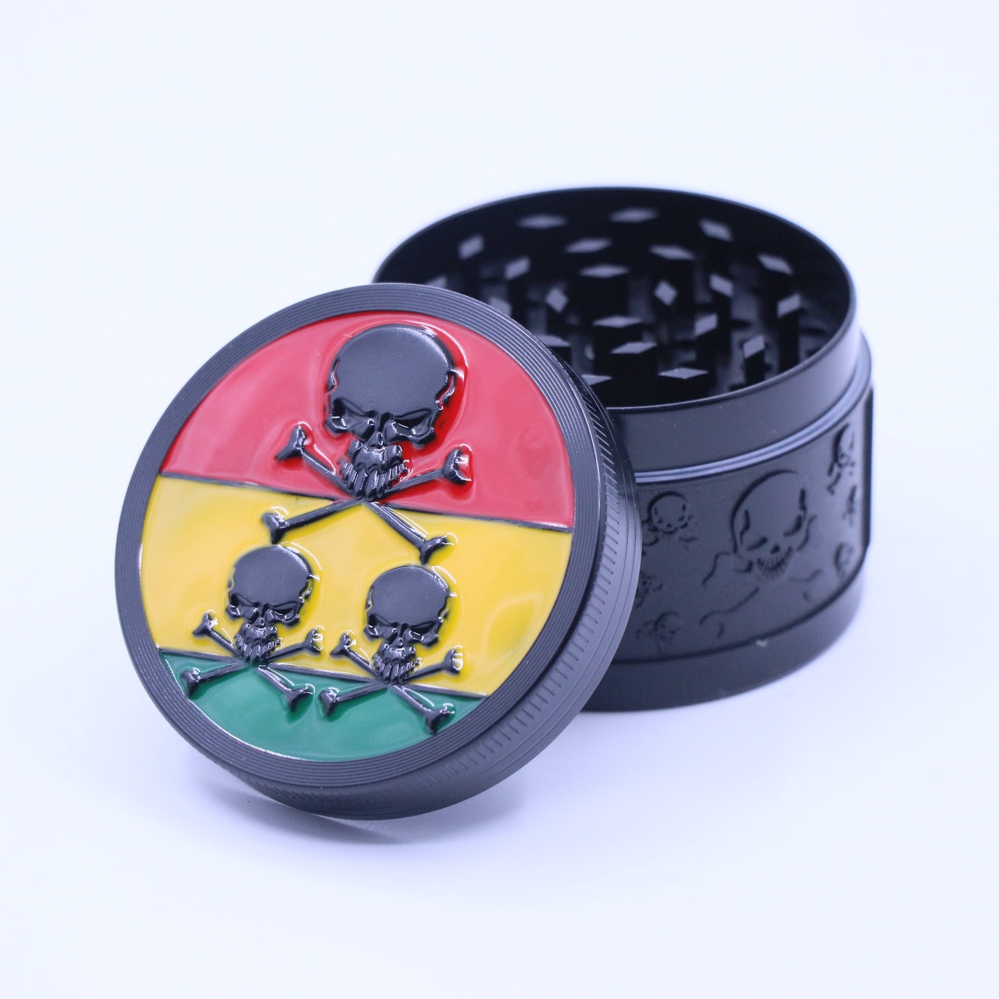 50mm Skullz Rasta 4-Part Metallic Grinder - Medium