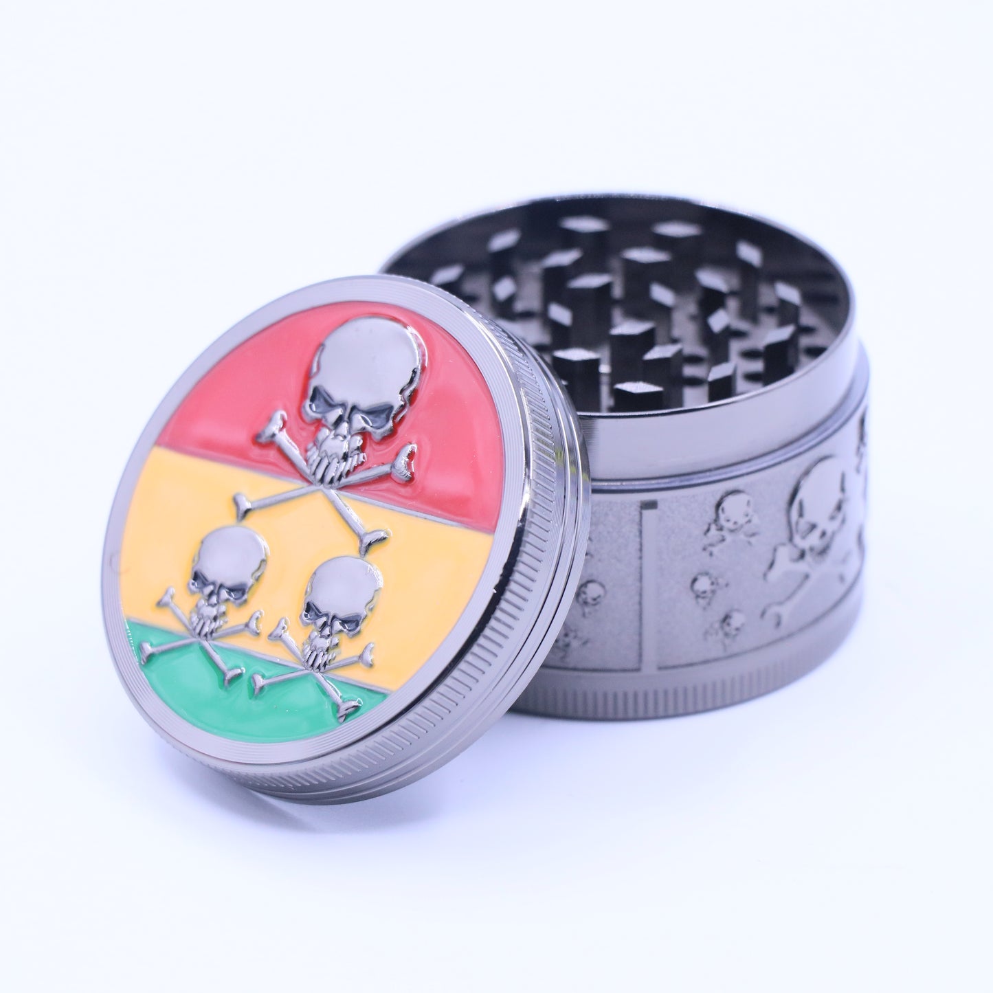 50mm Skullz Rasta 4-Part Metallic Grinder - Medium