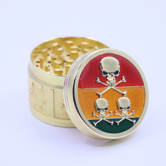 50mm Skullz Rasta 4-Part Metallic Grinder - Medium