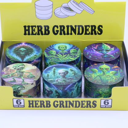 60mm Alien 4-Part Metallic Grinder - Large
