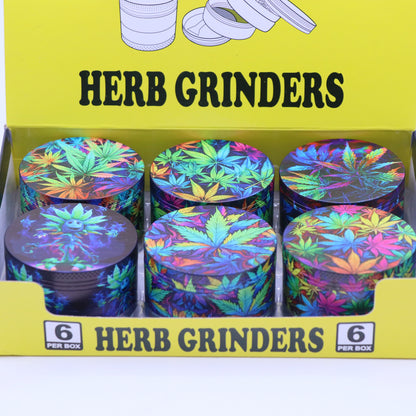 60mm Leaf 4-Part Metallic Grinder - Large