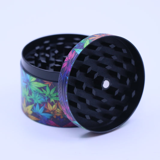 60mm Leaf 4-Part Metallic Grinder - Large