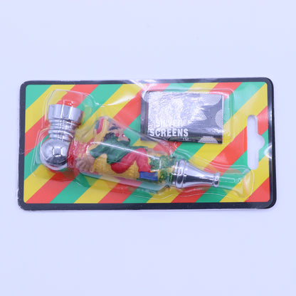 3" Rasta Metallic Smoking Pipe