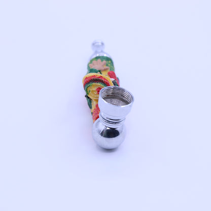 3" Rasta Metallic Smoking Pipe