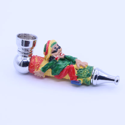 3" Rasta Metallic Smoking Pipe