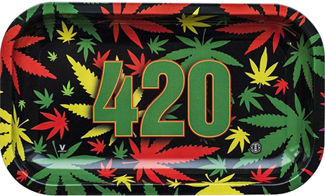 420 Rasta Metal Rolling Tray  XLarge - Fancy Puffs Smoke Shop